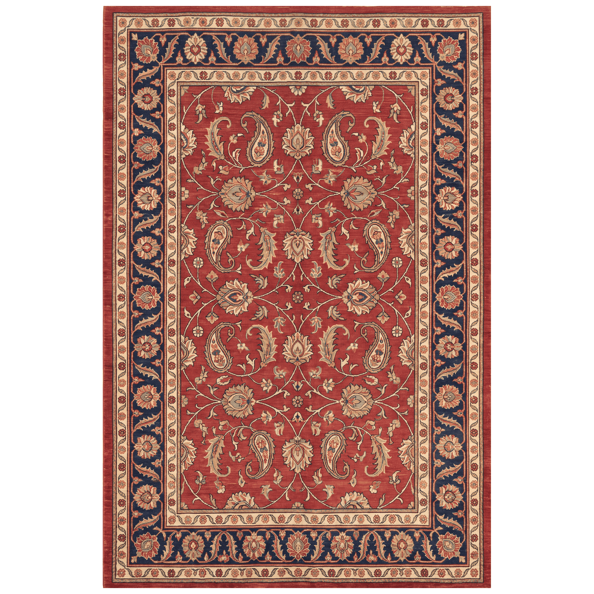 Hazeldean Traditional Floral Medallion Border Red Navy Cream Gold Washable Indoor Outdoor Entryway Rug - RugzellaDigital Print RugRugzellaRugzellaBBB456-RECT-24x47-60x120cmRGZLLA129531Rectangle2' x 3'11" (60x120 cm)RECTANGLE | HERO | Hazeldean rectangle