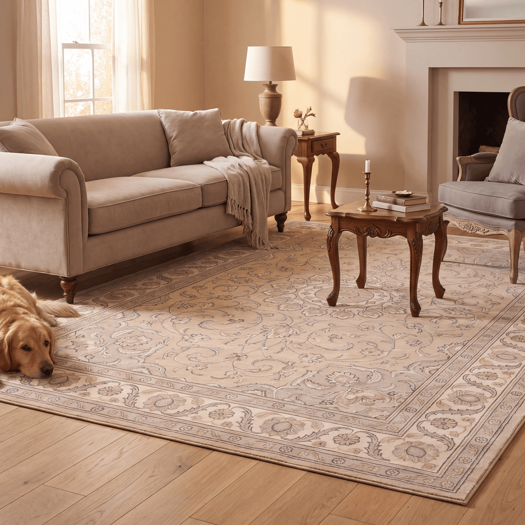Headland2 Traditional Medallion Border Beige Grey Blush Cream Washable Indoor Outdoor Entryway Rug - RugzellaDigital Print RugRugzellaRugzellaBBB422-RECT-24x47-60x120cmRGZLLA122161Rectangle2' x 3'11" (60x120 cm)RECTANGLE | Headland2 rectangle livingroom