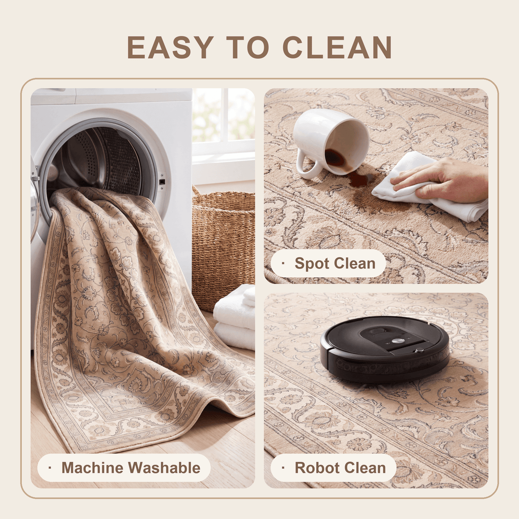 Headland2 Traditional Medallion Border Beige Grey Blush Cream Washable Indoor Outdoor Entryway Rug - RugzellaDigital Print RugRugzellaRugzellaBBB422-RECT-24x47-60x120cmRGZLLA122161Rectangle2' x 3'11" (60x120 cm)SHARED | Headland2 feature clean
