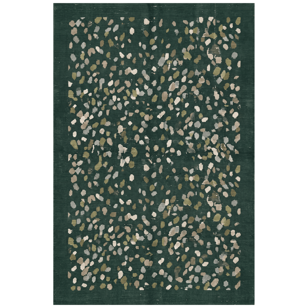 Heartsease Modern Speckled Mosaic Dot Forest Green Moss Bone Washable Indoor Outdoor Entryway Rug - RugzellaDigital Print RugRugzellaRugzellaBBB574-RECT-24x47-60x120cmRGZLLA172746Rectangle2' x 3'11" (60x120 cm)RECTANGLE | HERO | Heartsease rectangle