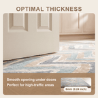 Heath2 Modern Brushstroke Stripe Teal Beige Slate Washable Indoor Outdoor Rug - RugzellaDigital Print RugRugzellaRugzellaBBB423-RECT-24x47-60x120cmRGZLLA122496Rectangle2' x 3'11" (60x120 cm)SHARED | Heath2 feature thickness