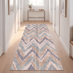 Heath2 Modern Brushstroke Stripe Teal Beige Slate Washable Indoor Outdoor Rug - RugzellaDigital Print RugRugzellaRugzellaBBB423-RECT-24x47-60x120cmRGZLLA122496Rectangle2' x 3'11" (60x120 cm)RUNNER | Heath2 runner hallway