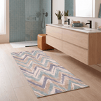 Heath2 Modern Brushstroke Stripe Teal Beige Slate Washable Indoor Outdoor Rug - RugzellaDigital Print RugRugzellaRugzellaBBB423-RECT-24x47-60x120cmRGZLLA122496Rectangle2' x 3'11" (60x120 cm)RUNNER | Heath2 runner bathroom