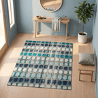 Hempnettle Modern Brushstroke Stripe Emerald Teal Ink Washable Indoor Outdoor Entryway Rug - RugzellaDigital Print RugRugzellaRugzellaBBB576-RECT-24x47-60x120cmRGZLLA173416Rectangle2' x 3'11" (60x120 cm)RECTANGLE | Hempnettle rectangle entryway