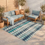 Hempnettle Modern Brushstroke Stripe Emerald Teal Ink Washable Indoor Outdoor Entryway Rug - RugzellaDigital Print RugRugzellaRugzellaBBB576-RECT-24x47-60x120cmRGZLLA173416Rectangle2' x 3'11" (60x120 cm)RECTANGLE | Hempnettle rectangle outdoor