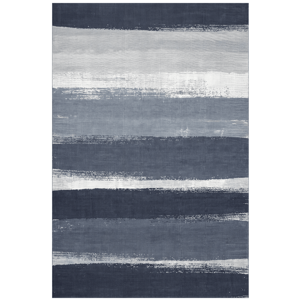 Hollywood Modern Brushstroke Stripe Indigo Blue Grey Chalk White Washable Indoor Outdoor Entryway Rug - RugzellaDigital Print RugRugzellaRugzellaBBB578-RECT-24x47-60x120cmRGZLLA174086Rectangle2' x 3'11" (60x120 cm)RECTANGLE | HERO | Hollywood rectangle