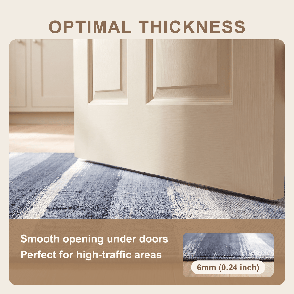 Hollywood Modern Brushstroke Stripe Indigo Blue Grey Chalk White Washable Indoor Outdoor Entryway Rug - RugzellaDigital Print RugRugzellaRugzellaBBB578-RECT-24x47-60x120cmRGZLLA174086Rectangle2' x 3'11" (60x120 cm)SHARED | Hollywood feature thickness