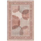 Honeysuckle Modern Overlapping Circles Clay Rose Ash Gray Washable Indoor Outdoor Entryway Rug - RugzellaDigital Print RugRugzellaRugzellaBBB580-RECT-24x47-60x120cmRGZLLA174756Rectangle2' x 3'11" (60x120 cm)RECTANGLE | HERO | Honeysuckle rectangle