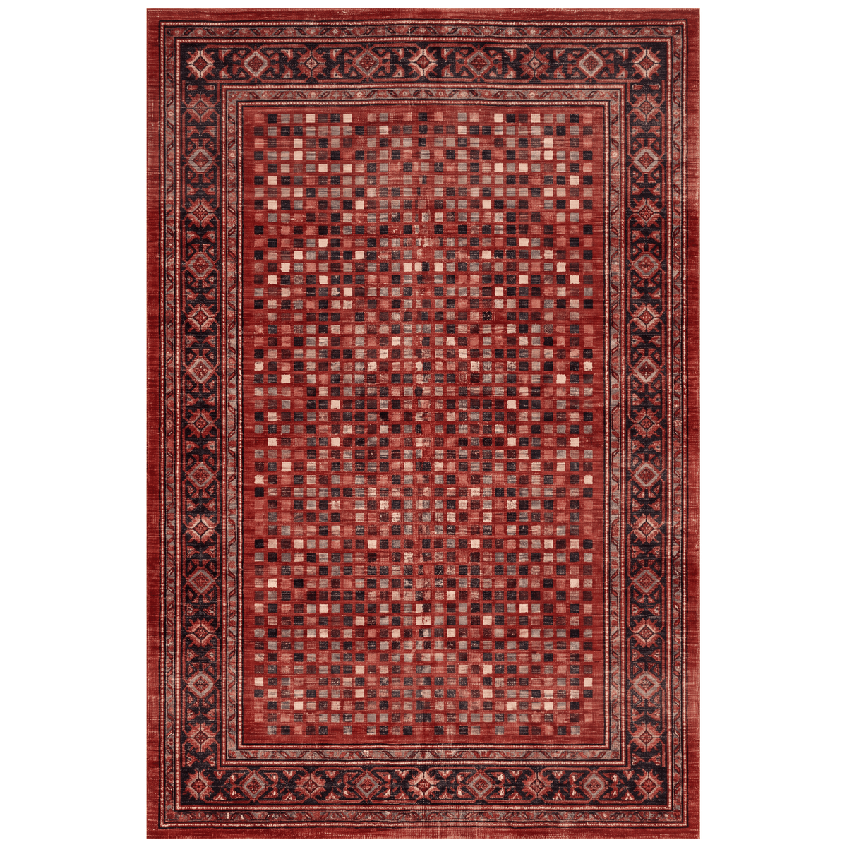Horsemint Modern Speckled Mosaic Dot Ember Ink Bone Washable Indoor Outdoor Entryway Rug - RugzellaDigital Print RugRugzellaRugzellaBBB582-RECT-24x47-60x120cmRGZLLA175426Rectangle2' x 3'11" (60x120 cm)RECTANGLE | HERO | Horsemint rectangle