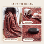 Horsemint Modern Speckled Mosaic Dot Ember Ink Bone Washable Indoor Outdoor Entryway Rug - RugzellaDigital Print RugRugzellaRugzellaBBB582-RECT-24x47-60x120cmRGZLLA175426Rectangle2' x 3'11" (60x120 cm)SHARED | Horsemint feature clean