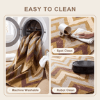 Houndstongue Modern Brushstroke Stripe Bronze Umber Wheat Washable Indoor Outdoor Entryway Rug - RugzellaDigital Print RugRugzellaRugzellaBBB583-RECT-24x47-60x120cmRGZLLA175761Rectangle2' x 3'11" (60x120 cm)SHARED | Houndstongue feature clean