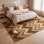 Houndstongue Modern Brushstroke Stripe Bronze Umber Wheat Washable Indoor Outdoor Entryway Rug - RugzellaDigital Print RugRugzellaRugzellaBBB583-RECT-24x47-60x120cmRGZLLA175761Rectangle2' x 3'11" (60x120 cm)RECTANGLE | Houndstongue rectangle bedroom