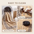 Hyacinth Traditional All Over Floral Bordered Mustard Charcoal Ivory Washable Indoor Outdoor Entryway Rug - RugzellaDigital Print RugRugzellaRugzellaBBB584-RECT-24x47-60x120cmRGZLLA176096Rectangle2' x 3'11" (60x120 cm)SHARED | Hyacinth feature clean