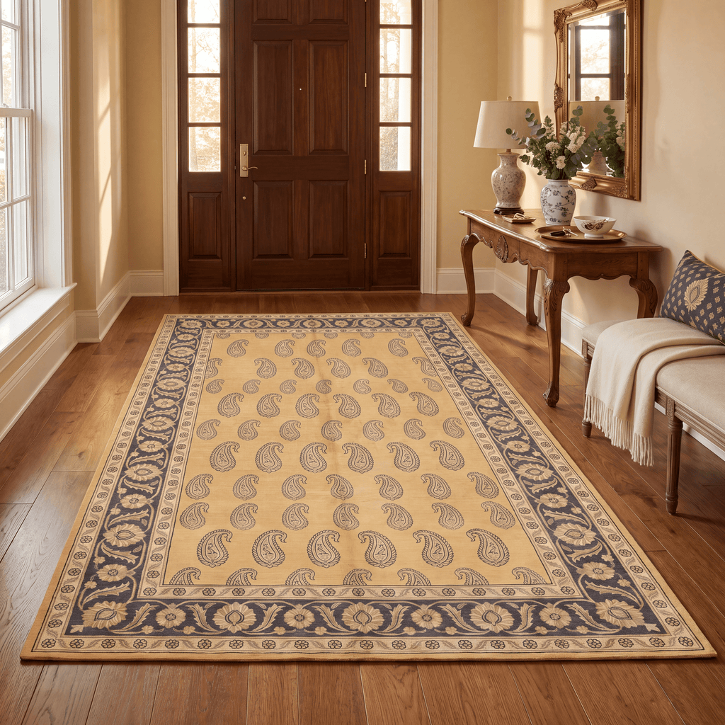 Hyacinth Traditional All Over Floral Bordered Mustard Charcoal Ivory Washable Indoor Outdoor Entryway Rug - RugzellaDigital Print RugRugzellaRugzellaBBB584-RECT-24x47-60x120cmRGZLLA176096Rectangle2' x 3'11" (60x120 cm)RECTANGLE | Hyacinth rectangle entryway