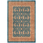 Hyssop Traditional All-Over Floral Bordered Teal Copper Cream Washable Indoor Outdoor Entryway Rug - RugzellaDigital Print RugRugzellaRugzellaBBB585-RECT-24x47-60x120cmRGZLLA176431Rectangle2' x 3'11" (60x120 cm)RECTANGLE | HERO | Hyssop rectangle