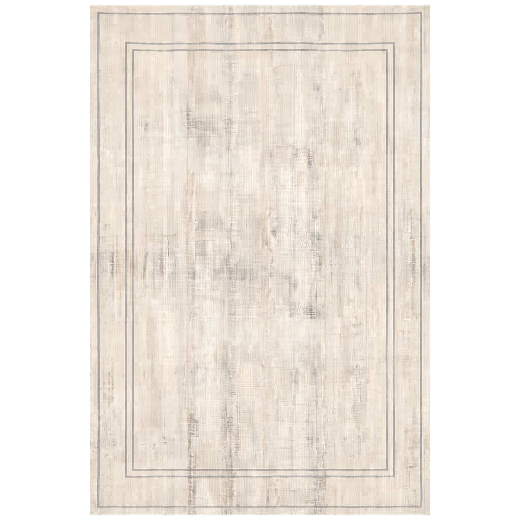 Ivyleaf Modern Minimalist Border Cream Grey Soft Blue Tan Washable Indoor Outdoor Entryway Rug - RugzellaDigital Print RugRugzellaRugzellaBBB586-RECT-24x47-60x120cmRGZLLA176766Rectangle2' x 3'11" (60x120 cm)RECTANGLE | HERO | Ivyleaf rectangle