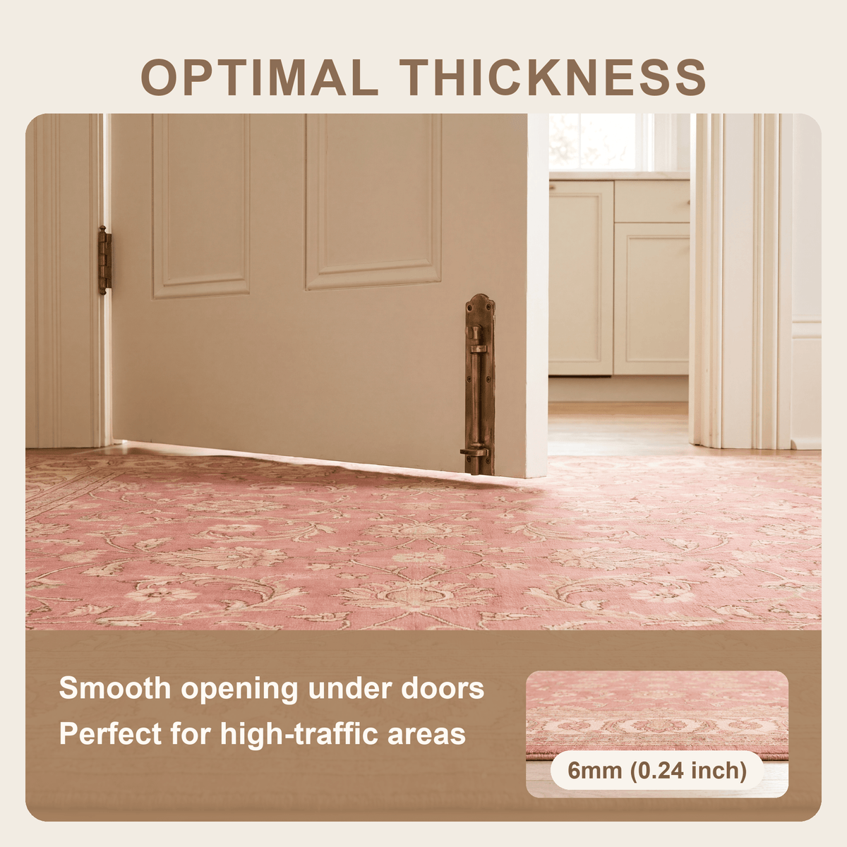 Jonquil Traditional Overdyed Medallion Rose Madder Cream Washable Indoor Outdoor Entryway Rug - RugzellaDigital Print RugRugzellaRugzellaBBB587-RECT-24x47-60x120cmRGZLLA177101Rectangle2' x 3'11" (60x120 cm)SHARED | Jonquil feature thickness