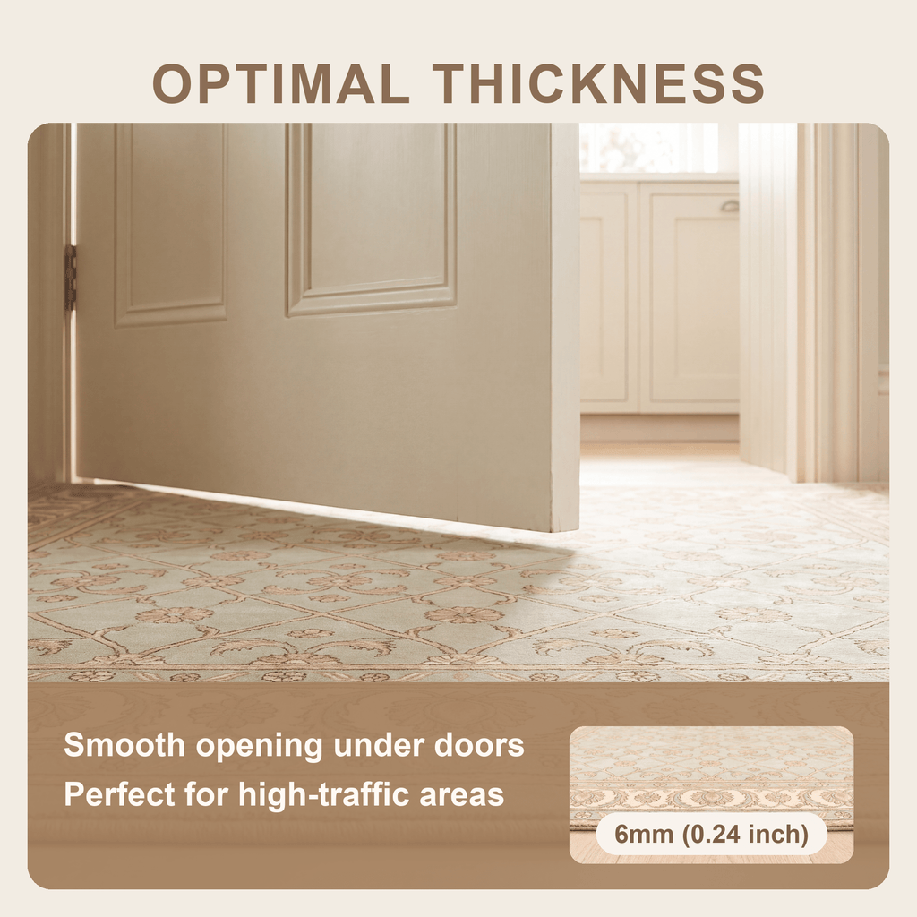Kelder Traditional All-Over Floral Border Sage Ivory Rose Washable Indoor Outdoor Entryway Rug - RugzellaDigital Print RugRugzellaRugzellaBBB458-RECT-24x47-60x120cmRGZLLA130871Rectangle2' x 3'11" (60x120 cm)SHARED | Kelder feature thickness