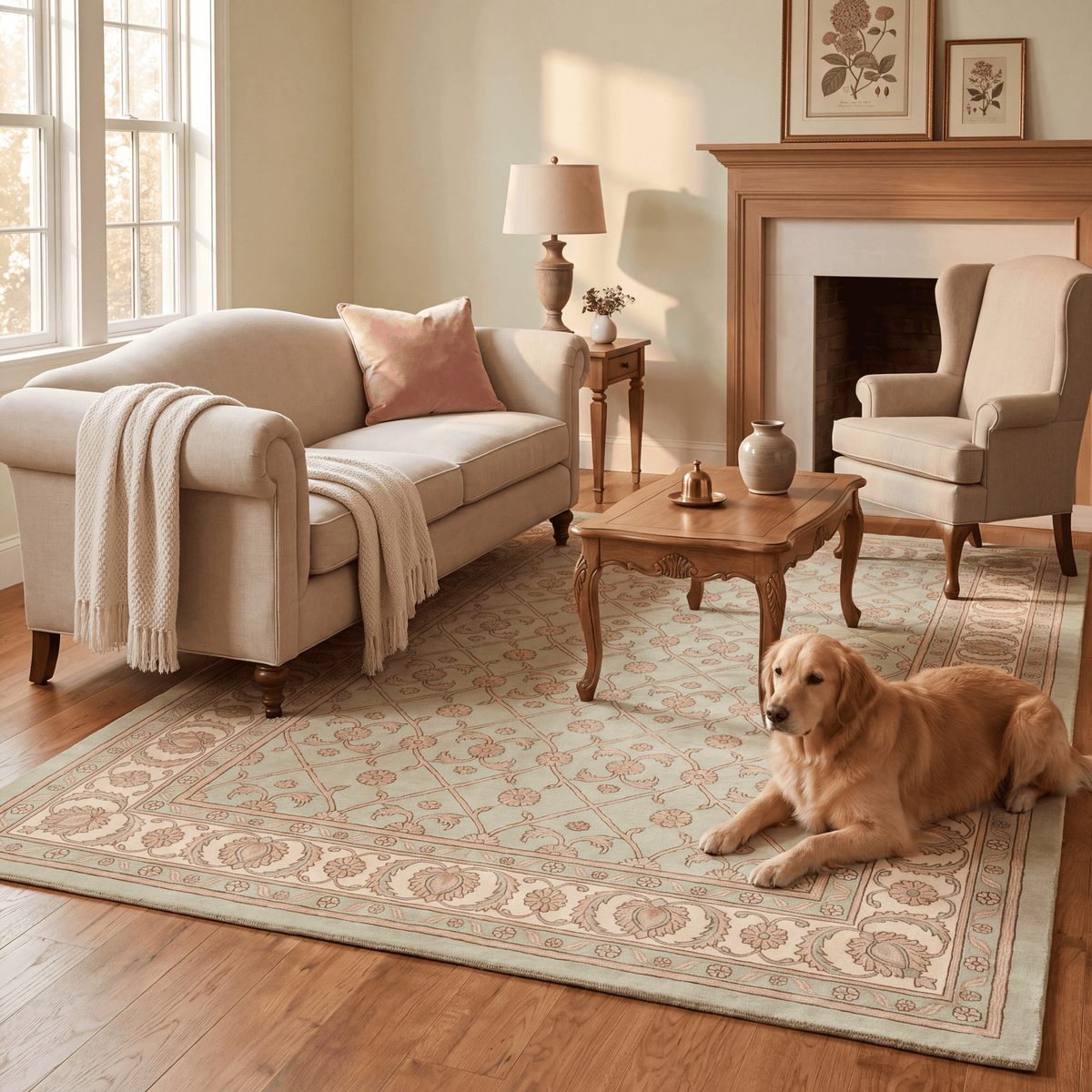 Kelder Traditional All-Over Floral Border Sage Ivory Rose Washable Indoor Outdoor Entryway Rug - RugzellaDigital Print RugRugzellaRugzellaBBB458-RECT-24x47-60x120cmRGZLLA130871Rectangle2' x 3'11" (60x120 cm)RECTANGLE | Kelder rectangle livingroom