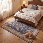 Kettle Traditional Distressed Medallion Indigo Ivory Madder Red Washable Indoor Outdoor Entryway Rug - RugzellaDigital Print RugRugzellaRugzellaBBB459-RECT-24x47-60x120cmRGZLLA130201Rectangle2' x 3'11" (60x120 cm)RECTANGLE | Kettle rectangle bedroom