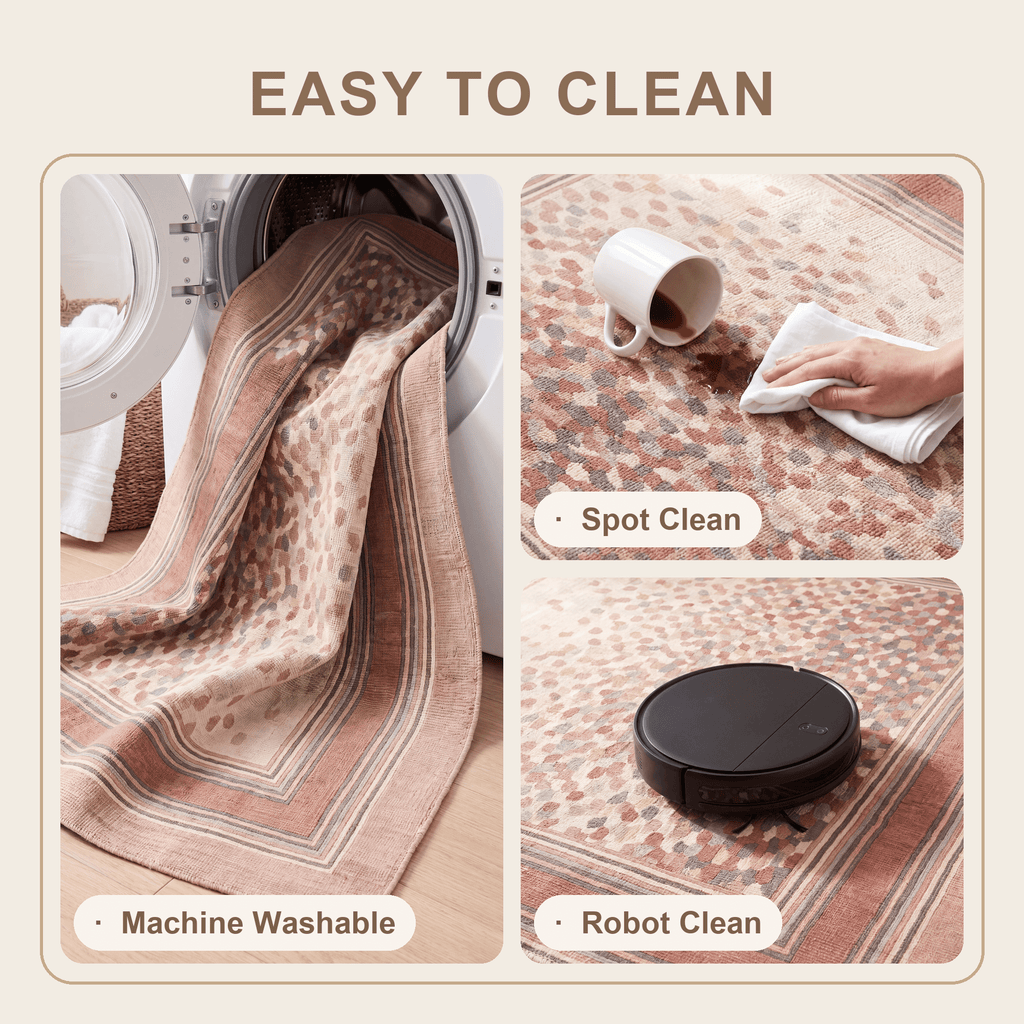 Knapweed Modern Speckled Mosaic Dot Clay Rose Ash Grey Washable Indoor Outdoor Entryway Rug - RugzellaDigital Print RugRugzellaRugzellaBBB589-RECT-24x47-60x120cmRGZLLA177771Rectangle2' x 3'11" (60x120 cm)SHARED | Knapweed feature clean
