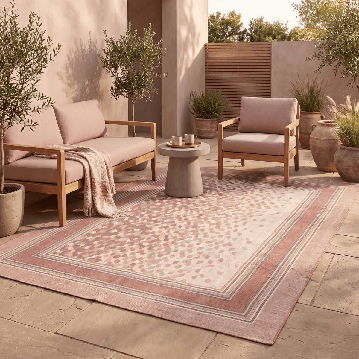 Knapweed Modern Speckled Mosaic Dot Clay Rose Ash Grey Washable Indoor Outdoor Entryway Rug - RugzellaDigital Print RugRugzellaRugzellaBBB589-RECT-24x47-60x120cmRGZLLA177771Rectangle2' x 3'11" (60x120 cm)RECTANGLE | Knapweed rectangle outdoor