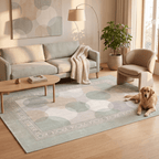 Knoll2 Modern Overlapping Circles Sage Green Linen Fog Washable Indoor Outdoor Rug - RugzellaDigital Print RugRugzellaRugzellaBBB426-RECT-24x47-60x120cmRGZLLA123501Rectangle2' x 3'11" (60x120 cm)RECTANGLE | Knoll2 rectangle livingroom
