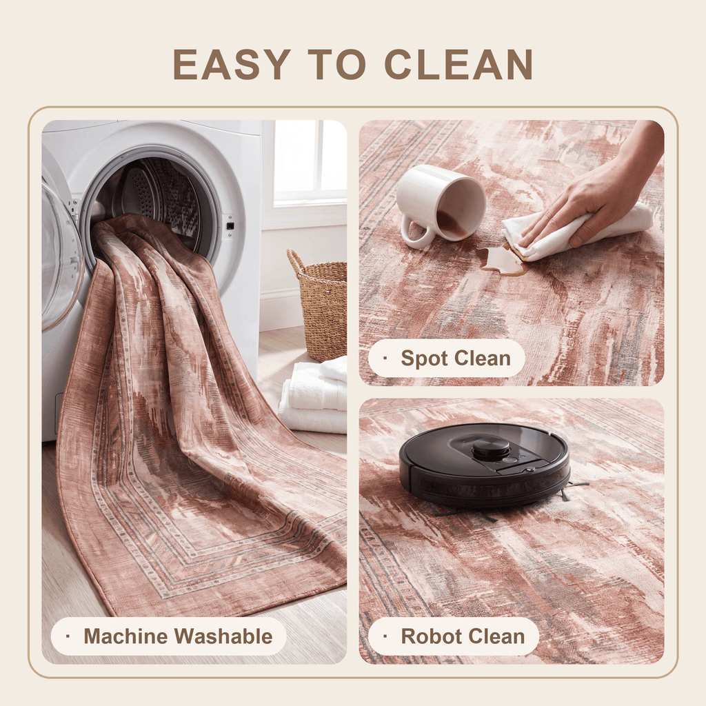 Knotgrass Modern Distressed Clay Rose Ash Solid Washable Indoor Outdoor Entryway Rug - RugzellaDigital Print RugRugzellaRugzellaBBB590-RECT-24x47-60x120cmRGZLLA178106Rectangle2' x 3'11" (60x120 cm)SHARED | Knotgrass feature clean
