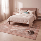Knotgrass Modern Distressed Clay Rose Ash Solid Washable Indoor Outdoor Entryway Rug - RugzellaDigital Print RugRugzellaRugzellaBBB590-RECT-24x47-60x120cmRGZLLA178106Rectangle2' x 3'11" (60x120 cm)RECTANGLE | Knotgrass rectangle bedroom