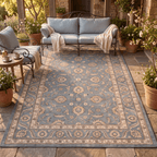 Ladysmock Traditional Overdyed Medallion Slate Bone Gold Washable Indoor Outdoor Entryway Rug - RugzellaDigital Print RugRugzellaRugzellaBBB591-RECT-24x47-60x120cmRGZLLA178441Rectangle2' x 3'11" (60x120 cm)RECTANGLE | Ladysmock rectangle outdoor