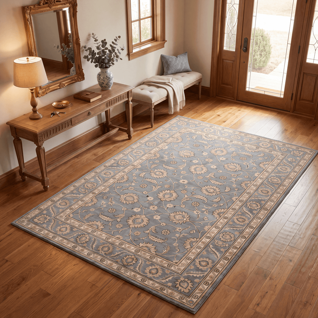 Ladysmock Traditional Overdyed Medallion Slate Bone Gold Washable Indoor Outdoor Entryway Rug - RugzellaDigital Print RugRugzellaRugzellaBBB591-RECT-24x47-60x120cmRGZLLA178441Rectangle2' x 3'11" (60x120 cm)RECTANGLE | Ladysmock rectangle entryway