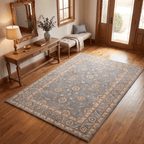Ladysmock Traditional Overdyed Medallion Slate Bone Gold Washable Indoor Outdoor Entryway Rug - RugzellaDigital Print RugRugzellaRugzellaBBB591-RECT-24x47-60x120cmRGZLLA178441Rectangle2' x 3'11" (60x120 cm)RECTANGLE | Ladysmock rectangle entryway