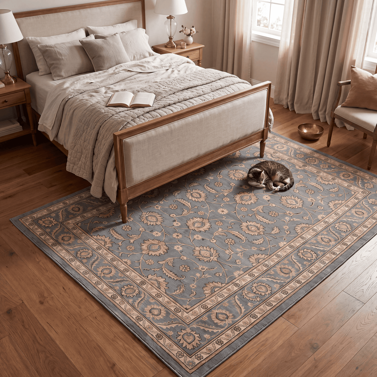 Ladysmock Traditional Overdyed Medallion Slate Bone Gold Washable Indoor Outdoor Entryway Rug - RugzellaDigital Print RugRugzellaRugzellaBBB591-RECT-24x47-60x120cmRGZLLA178441Rectangle2' x 3'11" (60x120 cm)RECTANGLE | Ladysmock rectangle bedroom
