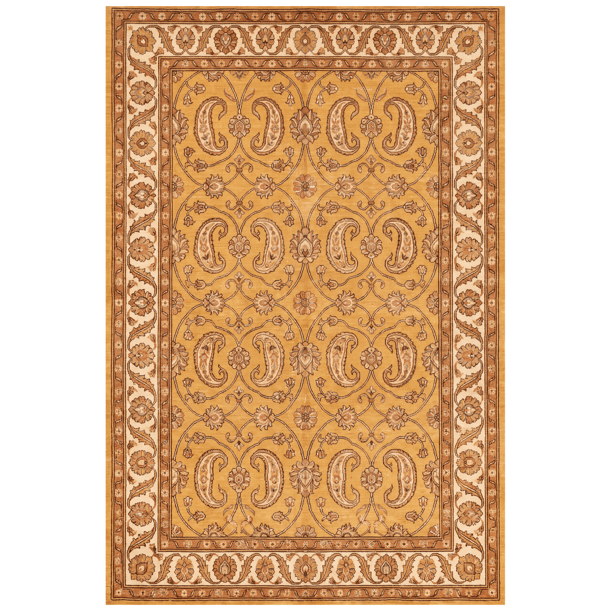 Lagoon2 Traditional Floral Border Saffron Gold Ivory Washable Indoor Outdoor Rug - RugzellaDigital Print RugRugzellaRugzellaBBB391-RECT-24x47-60x120cmRGZLLA113451Rectangle2' x 3'11" (60x120 cm)RECTANGLE | HERO | Lagoon2 rectangle