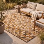 Larkspur Modern Speckled Mosaic Dot Bronze Umber Wheat Washable Indoor Outdoor Entryway Rug - RugzellaDigital Print RugRugzellaRugzellaBBB592-RECT-24x47-60x120cmRGZLLA178776Rectangle2' x 3'11" (60x120 cm)RECTANGLE | Larkspur rectangle outdoor