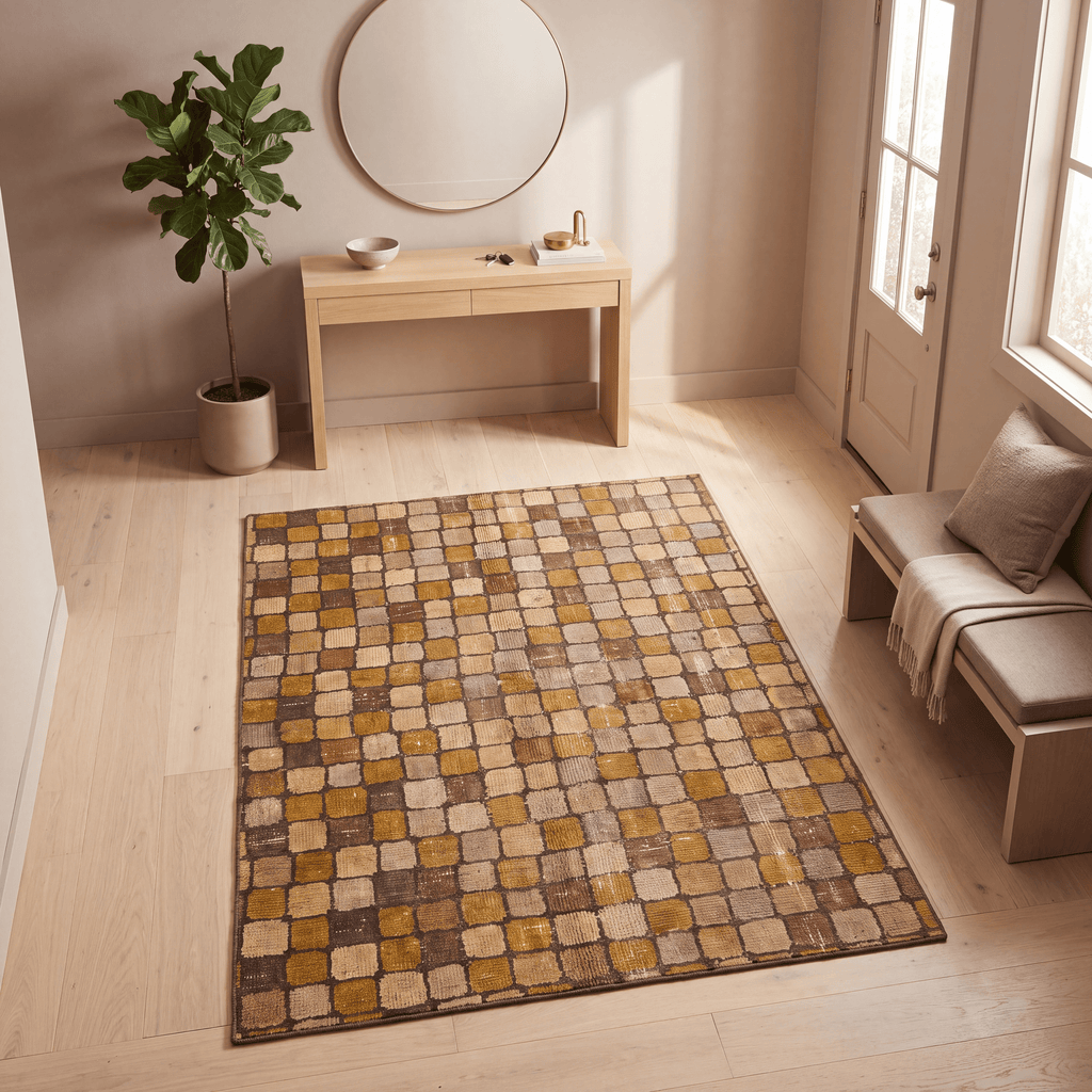 Larkspur Modern Speckled Mosaic Dot Bronze Umber Wheat Washable Indoor Outdoor Entryway Rug - RugzellaDigital Print RugRugzellaRugzellaBBB592-RECT-24x47-60x120cmRGZLLA178776Rectangle2' x 3'11" (60x120 cm)RECTANGLE | Larkspur rectangle entryway