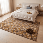 Larkspur Modern Speckled Mosaic Dot Bronze Umber Wheat Washable Indoor Outdoor Entryway Rug - RugzellaDigital Print RugRugzellaRugzellaBBB592-RECT-24x47-60x120cmRGZLLA178776Rectangle2' x 3'11" (60x120 cm)RECTANGLE | Larkspur rectangle bedroom
