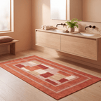 Ledge2 Modern Speckled Mosaic Dot Rust Ember Sand Washable Indoor Outdoor Entryway Rug - RugzellaDigital Print RugRugzellaRugzellaBBB427-RECT-24x47-60x120cmRGZLLA123836Rectangle2' x 3'11" (60x120 cm)RUNNER | Ledge2 runner bathroom