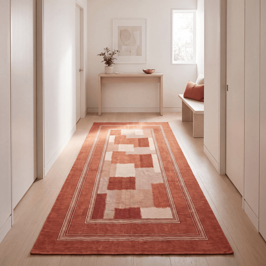 Ledge2 Modern Speckled Mosaic Dot Rust Ember Sand Washable Indoor Outdoor Entryway Rug - RugzellaDigital Print RugRugzellaRugzellaBBB427-RECT-24x47-60x120cmRGZLLA123836Rectangle2' x 3'11" (60x120 cm)RUNNER | Ledge2 runner hallway