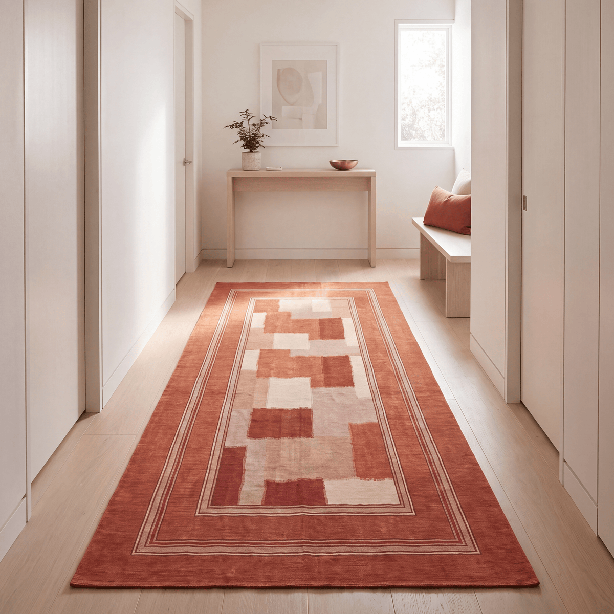Ledge2 Modern Speckled Mosaic Dot Rust Ember Sand Washable Indoor Outdoor Entryway Rug - RugzellaDigital Print RugRugzellaRugzellaBBB427-RECT-24x47-60x120cmRGZLLA123836Rectangle2' x 3'11" (60x120 cm)RUNNER | Ledge2 runner hallway