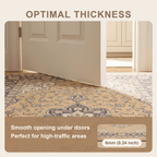 Liverwort Traditional Oriental Style Medallion Mustard Charcoal Ivory Washable Indoor Outdoor Entryway Rug - RugzellaDigital Print RugRugzellaRugzellaBBB593-RECT-24x47-60x120cmRGZLLA179111Rectangle2' x 3'11" (60x120 cm)SHARED | Liverwort feature thickness