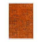 RECTANGLE | HERO | Hornbeam Terracotta Boho Abstract Tribal Style Machine Woven