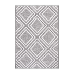 RECTANGLE | HERO | Bilberry Modern Geometric Diamond Lattice Grey Ivory Machine