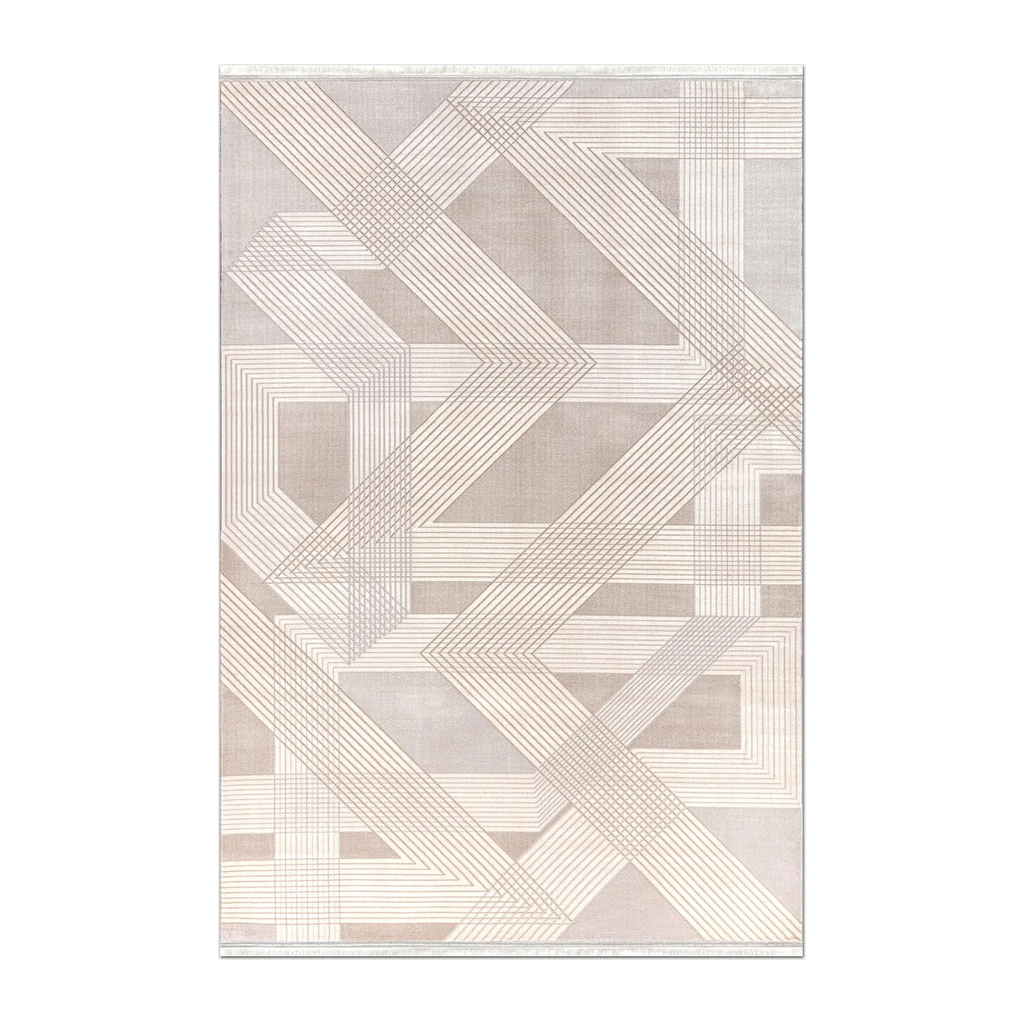 RECTANGLE | HERO | Bergamot Beige Cream Modern Geometric Machine Woven Living R