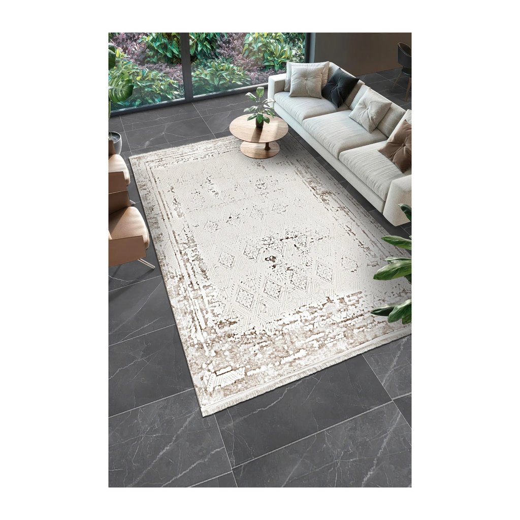 RECTANGLE | HERO | Arbutus Cream Beige Geometric Transitional Modern Machine Wo