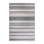 RECTANGLE | HERO | Holt Grey Cream Striped Modern Machine Woven Living Room Bed
