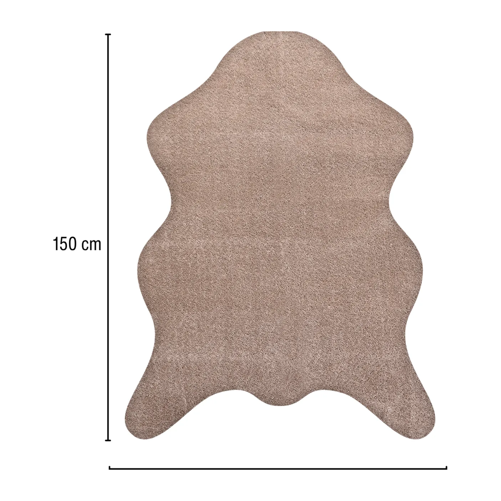 RECTANGLE | HERO | Spire Beige Solid Shaggy Faux Sheepskin Scandinavian Machine