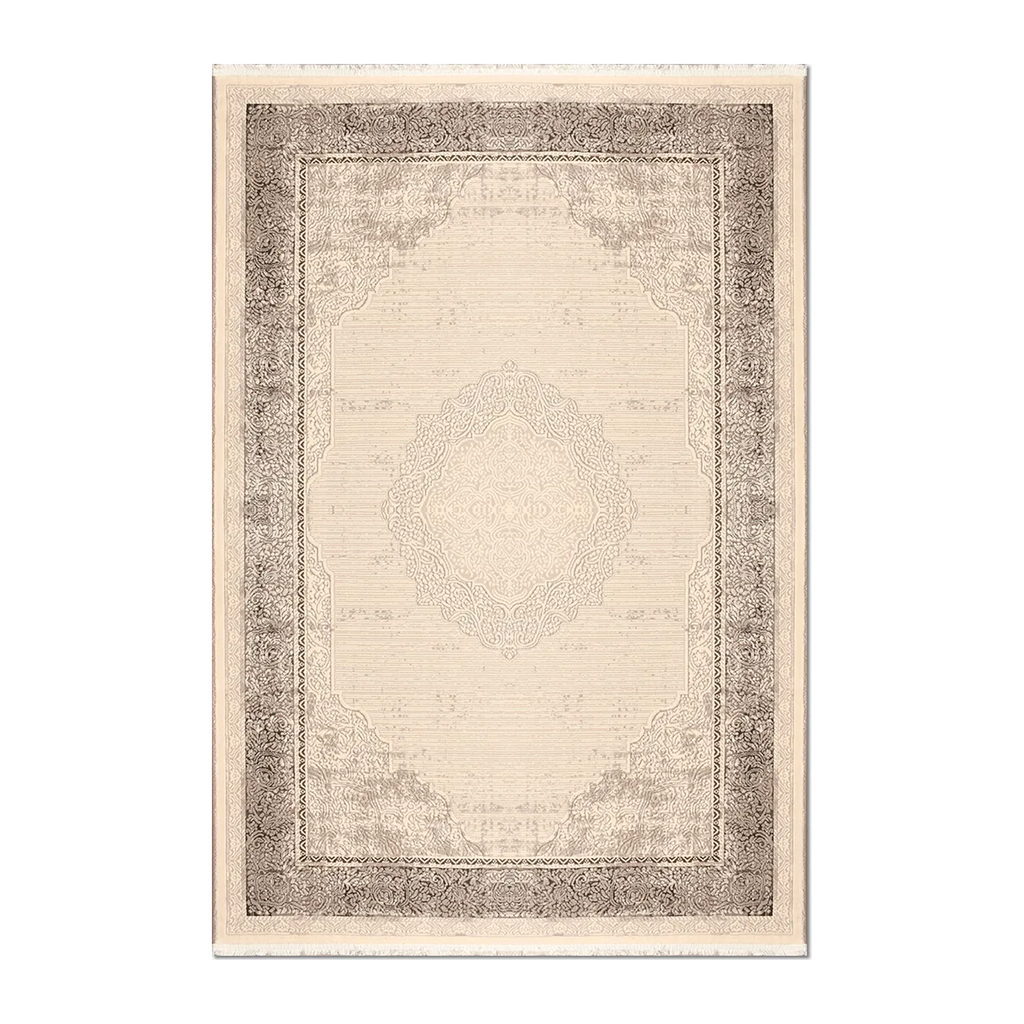 RECTANGLE | HERO | Alcove Cream Taupe Traditional Damask Medallion Machine Wove