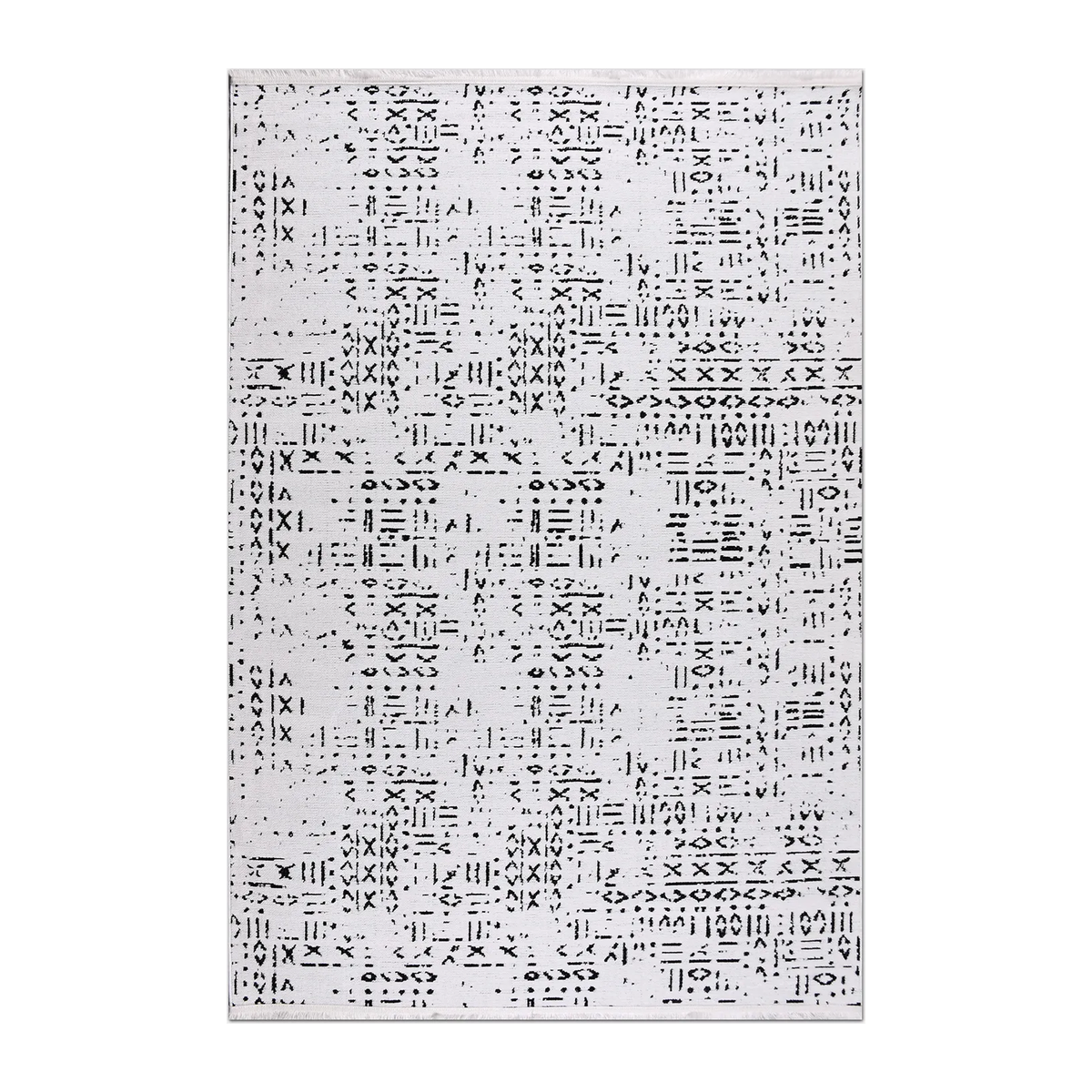 RECTANGLE | HERO | Gale Ivory Black Abstract Boho Machine Woven Living Room Bed