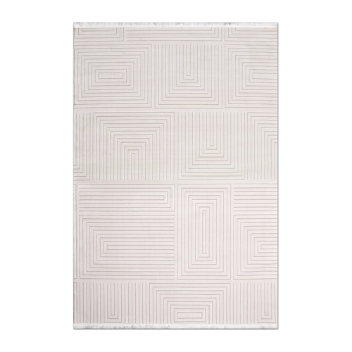 RECTANGLE | HERO | Bryony Cream Ivory Geometric Modern Machine Woven Living Roo